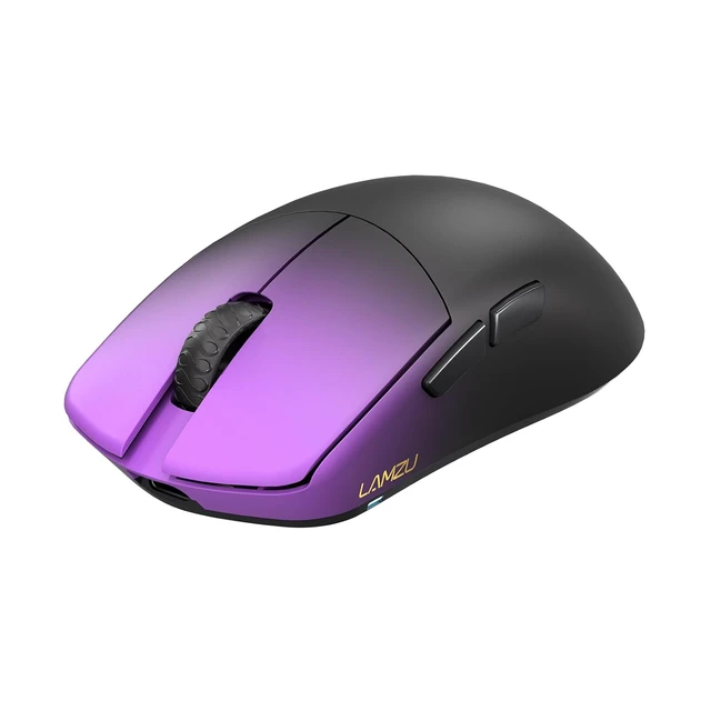 Alt view image 5 of 6 - Maya Champion Edition Wireless Gaming Mouse, Ultra-Lightweight 45g, Optical Switch, Golden TTC Dust-Proof Encoder, Pixart PAW 3950 IC, 8K Compatible, for Small Hand Users(Purple Shadow)