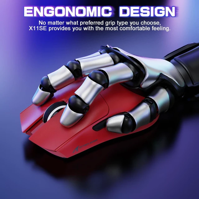Alt view image 6 of 7 - X11 SE Ultra-Light Wireless Gaming Mouse, Red