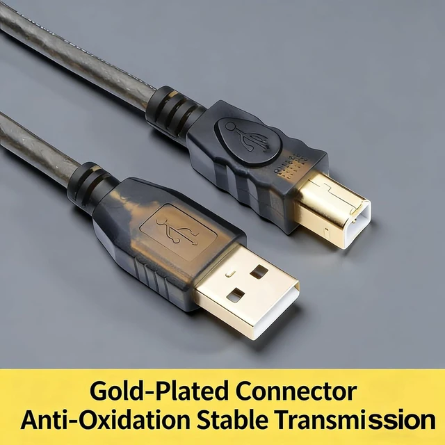 Alt view image 4 of 6 - USB 2.0 Printer Cable 10ft (3M), Double Shielded Gold Plated A-B High Speed