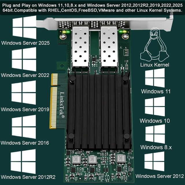 Alt view image 6 of 7 - CX4121A Dual 25Gb/s SFP28 Fiber Ports Intelligent RDMA Ethernet Adapter for Virtualization and Storage Servers, Mellanox ConnectX-4 Lx EN MT27711A0 Ethernet Controller, 2X 25GbE PCIE 3.0 x8 NIC Card