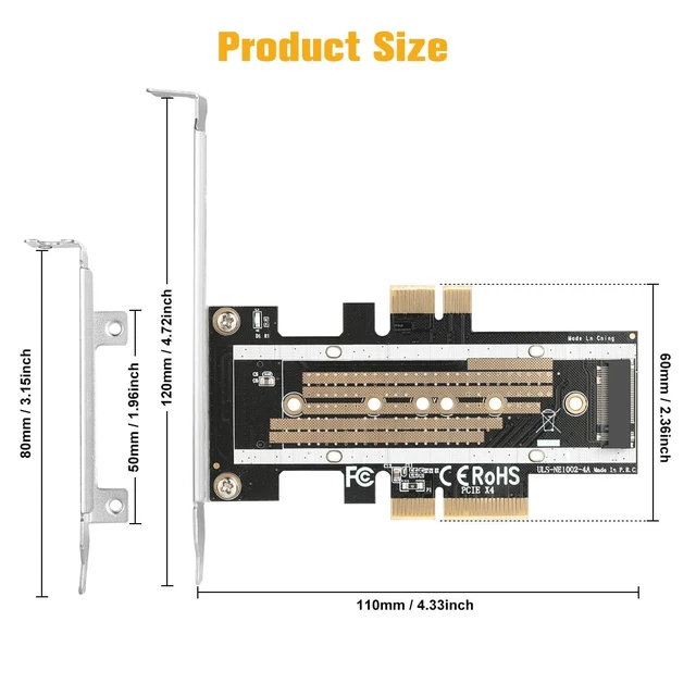 Alt view image 6 of 7 - M.2 NVMe SSD to PCIe X16/X8/X4/X1 Adapter Card, PCIe to M.2