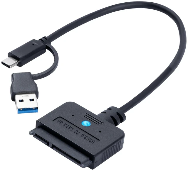 Main image of 2-in-1 SATA to USB Cable Adapter, Black, Data Transfer Adapter for 2.5'' Inch SATA Hard Drive Connection