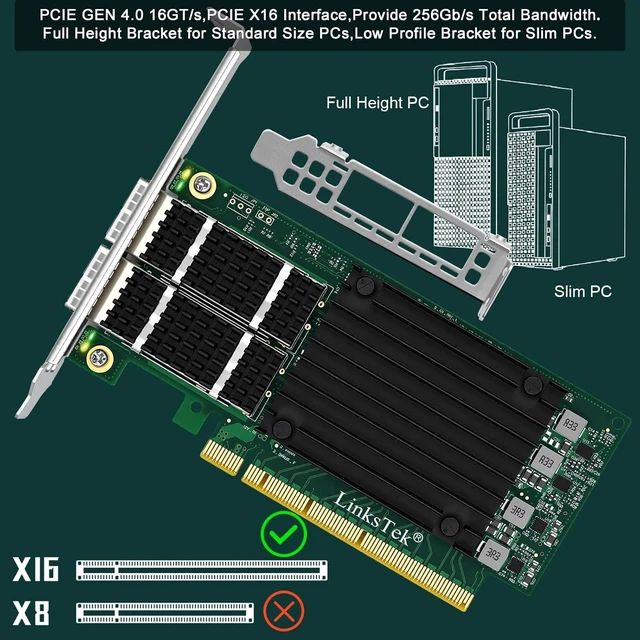 Alt view image 7 of 7 - CX516A Dual 100Gb/s QSFP28 Ports Intelligent RDMA Ethernet Adapter for Web 2.0, Cloud and Storage Servers, Mellanox ConnectX-5 EX MT28808A0 Ethernet Controller, 2X 100GbE PCIE Gen 4.0 x16 NIC Card