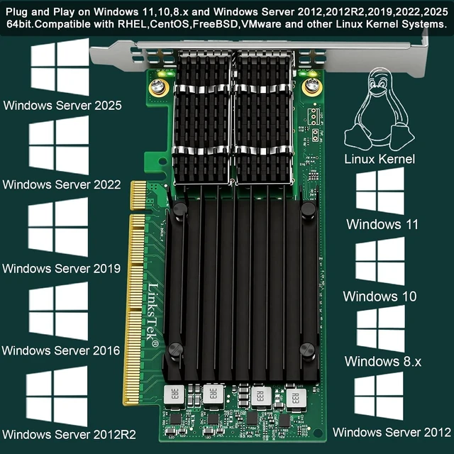 Alt view image 6 of 7 - CX516A Dual 100Gb/s QSFP28 Ports Intelligent RDMA Ethernet Adapter for Web 2.0, Cloud and Storage Servers, Mellanox ConnectX-5 EX MT28808A0 Ethernet Controller, 2X 100GbE PCIE Gen 4.0 x16 NIC Card