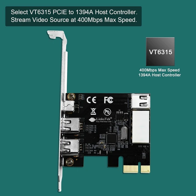 Alt view image 2 of 7 - PCIE-1394A 4-Ports 1394A PCIE FireWire 400 Expansion Card for Windows Desktop PCs, 3X 6Pin and 1X 4Pin 1394A 400Mbps Ports, with 4Pin-6Pin 1394A Cables and Low Profile Bracket