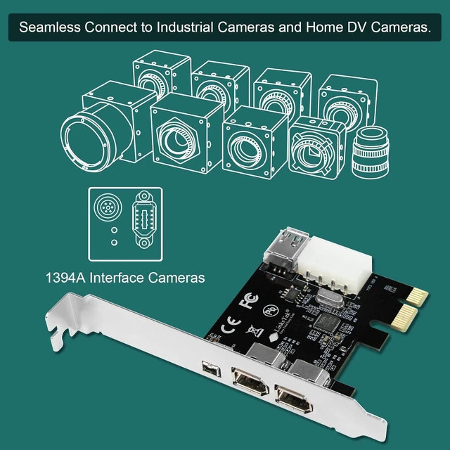Alt view image 3 of 7 - PCIE-1394A 4-Ports 1394A PCIE FireWire 400 Expansion Card for Windows Desktop PCs, 3X 6Pin and 1X 4Pin 1394A 400Mbps Ports, with 4Pin-6Pin 1394A Cables and Low Profile Bracket