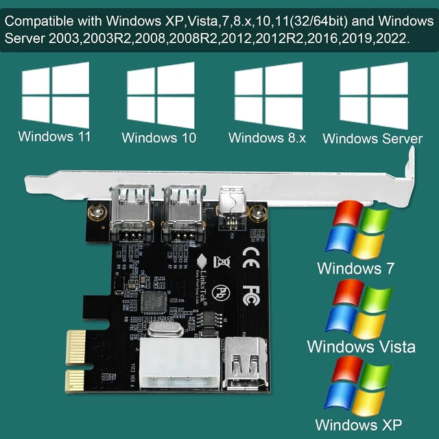 Alt view image 4 of 7 - PCIE-1394A 4-Ports 1394A PCIE FireWire 400 Expansion Card for Windows Desktop PCs, 3X 6Pin and 1X 4Pin 1394A 400Mbps Ports, with 4Pin-6Pin 1394A Cables and Low Profile Bracket
