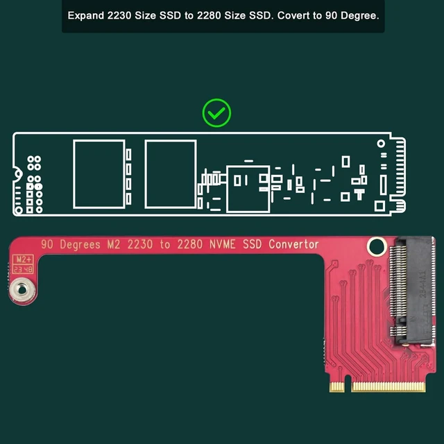 Alt view image 2 of 7 - ASC-3080 NVME SSD Convertor for ROG Ally Gaming Handheld, Expand M2 2230 Type SSD to M2 2280 Type SSD with 90 Degree Conversion for ROG Ally Gaming Handheld