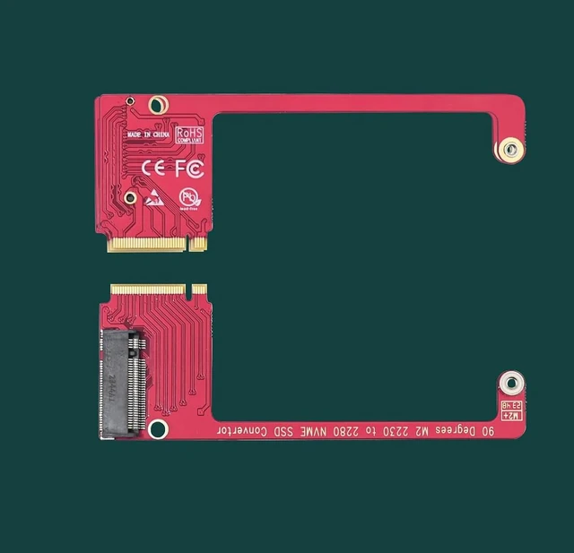 Alt view image 6 of 7 - ASC-3080 NVME SSD Convertor for ROG Ally Gaming Handheld, Expand M2 2230 Type SSD to M2 2280 Type SSD with 90 Degree Conversion for ROG Ally Gaming Handheld