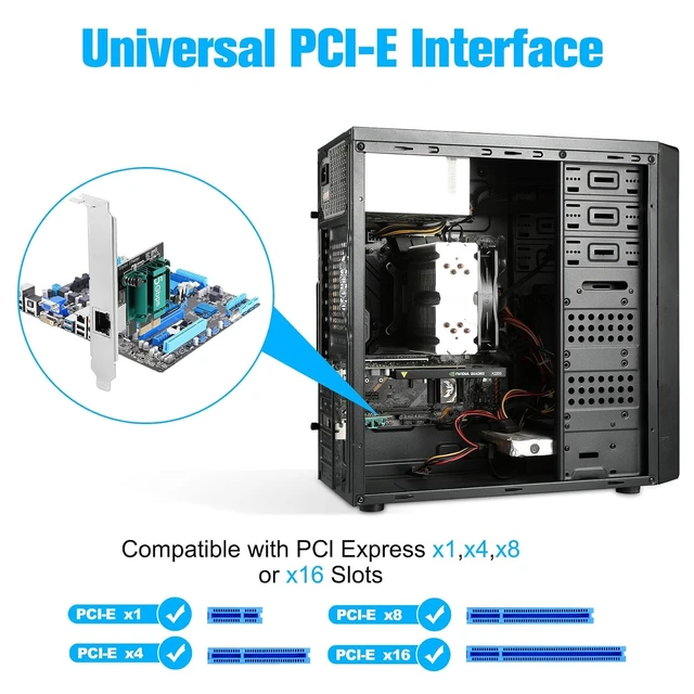 Alt view image 3 of 7 - 5Gb PCIe Network Card, PCIe to 5Gb Ethernet Card, RTL8126 Chip NIC