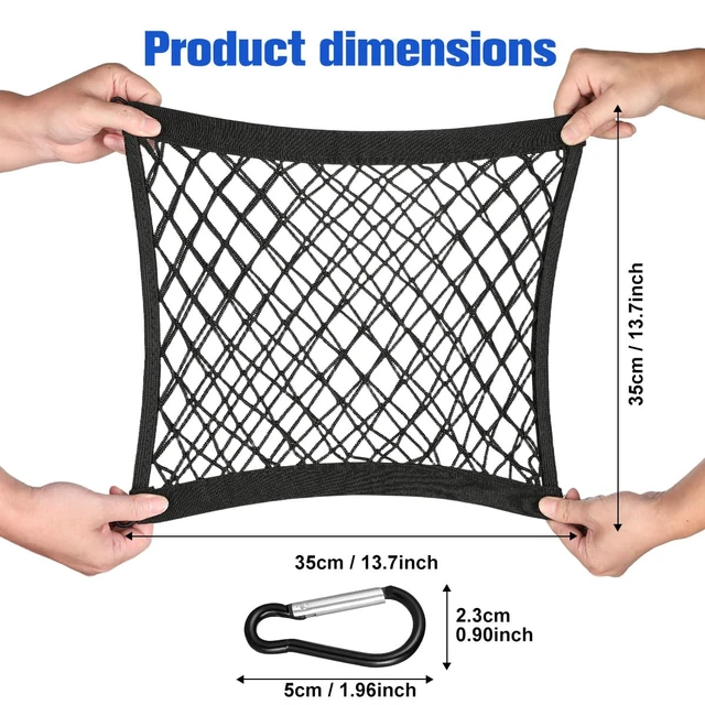 Alt view image 2 of 7 - Motorcycle Cargo Net, 14"X14" High-Elastic Double Layer Bungee Net