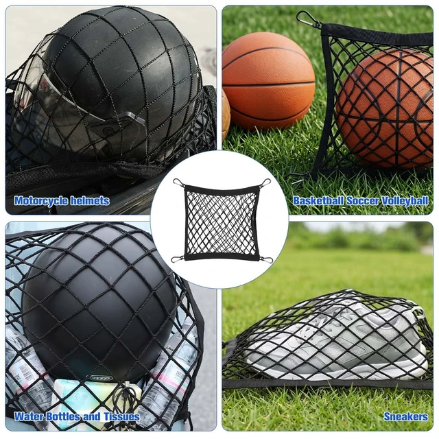 Alt view image 7 of 7 - Motorcycle Cargo Net, 14"X14" High-Elastic Double Layer Bungee Net
