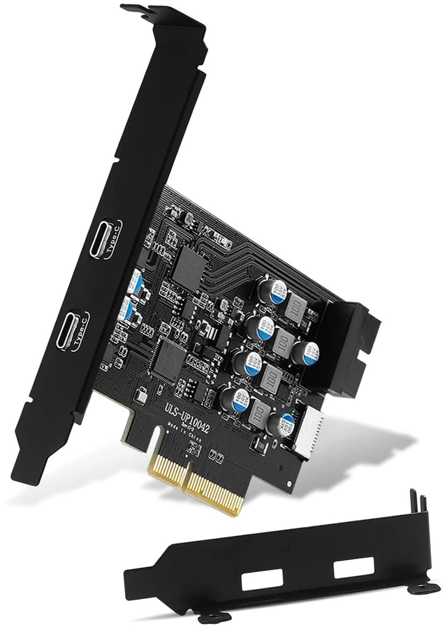 Main image of 10Gbps PCIE USB C Card 4-Ports 2X Type-C, with Internal Type E and 19 Pin