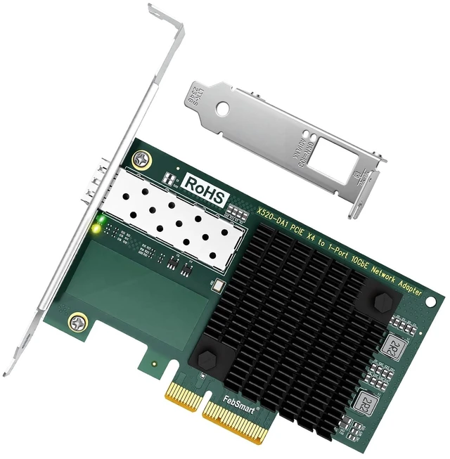 Main image of PCIE X4 Interface to 10GbE SFP+ Optical Port Network Adapter for Desktop PC, Intel 82599ES 10Gb/s Ethernet Controller, 10GbE PCIE NIC Card for Gaming, 10Gb/s SFP+ LAN Adapter for Storage (X520-DA1)