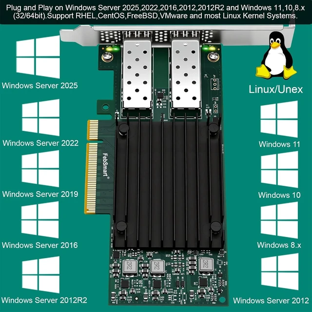 Alt view image 4 of 7 - PCIE GEN 3.0 X8 to 2X 25GbE SFP28 Optical Ports Intelligent RDMA Converged Ethernet Adapter for HPC, Storage and Virtualization, Mellanox ConnectX-4 Lx MT27711A0 25Gb/s Ethernet Controller (CX4121A)