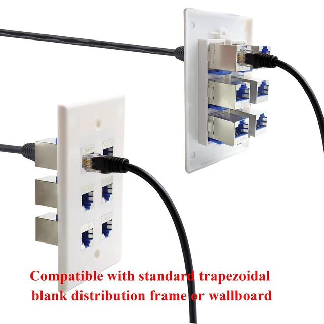 Alt view image 6 of 7 - 20Pack CAT7 Coupler RJ45 Keystone Shielded Coupler,Female to Female RJ45 Keystone Jack,Suitable for Standard Wall Plates, LAN Cabling Adapter. (Blue/CAT7)