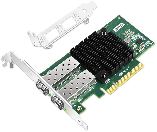 Main image of PCIE X8 Interface to 2X 10GbE SFP+ Fiber Port Converged Ethernet Adapter, Intel Dual Port 10GbE Ethernet Controller X710-BM2, 2-Port 10GbE PCIE NIC Card, 2X 10GbE SFP+ LAN Adapter (X710-DA2)