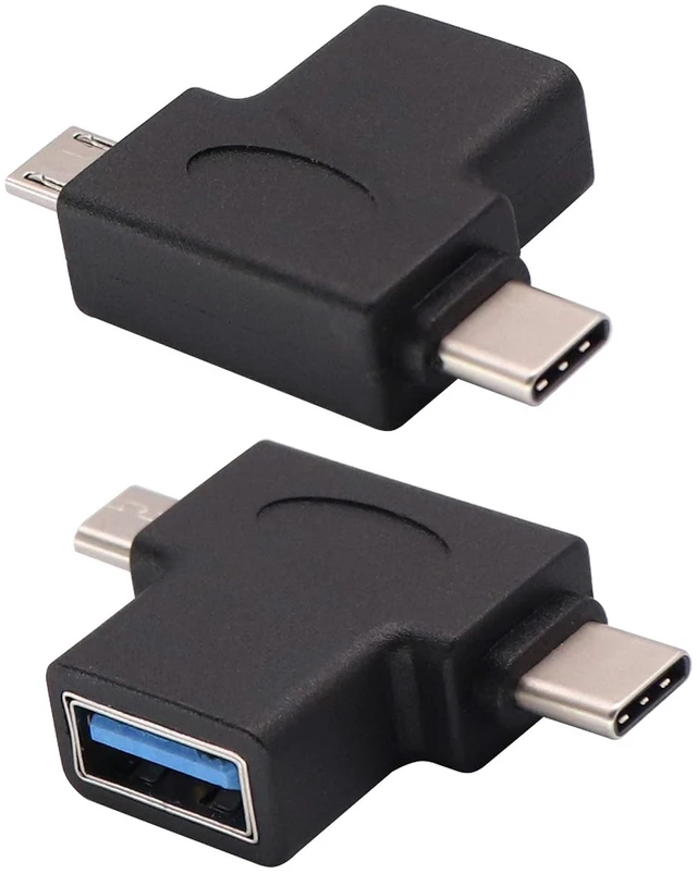 Main image of 2in1 Micro USB 3.0 and Type C 2.0 OTG Adapter, USB 3.0 A Female to Micro USB + Type C 2.0 Male Converter (On The Go) for Android Smartphones,Flash,Drive,Mouse,Keyboard,ect. (2pack)