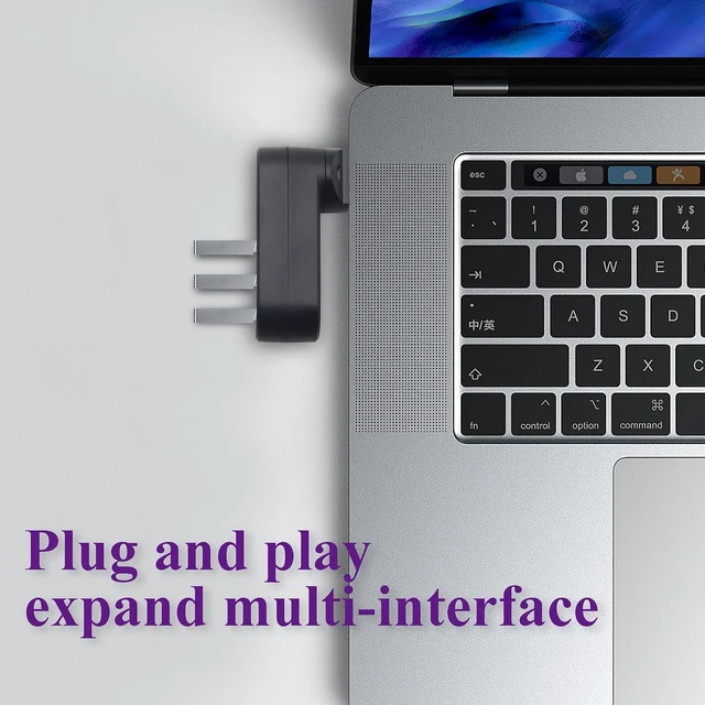 Alt view image 6 of 7 - 4-Port USB-A 3.0 Hub 90°/180° Rotatable USB 3.0 A Male to 1USB 3.0+2USB 2.0+1USB C Female Data Port Splitter Adapter for Car,Keyboard,Mobile Hard Disk,U Disk,Camera,Mouse,etc(2 Pack/Black)