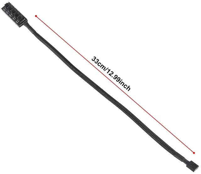 Alt view image 3 of 7 - 4-Pack PWM Fan Hub, 1 to 5 Way Splitter PC Motherboard Case Power Extension Cable for ATX Computer 4-Pin and 3-Pin Cooling Fans