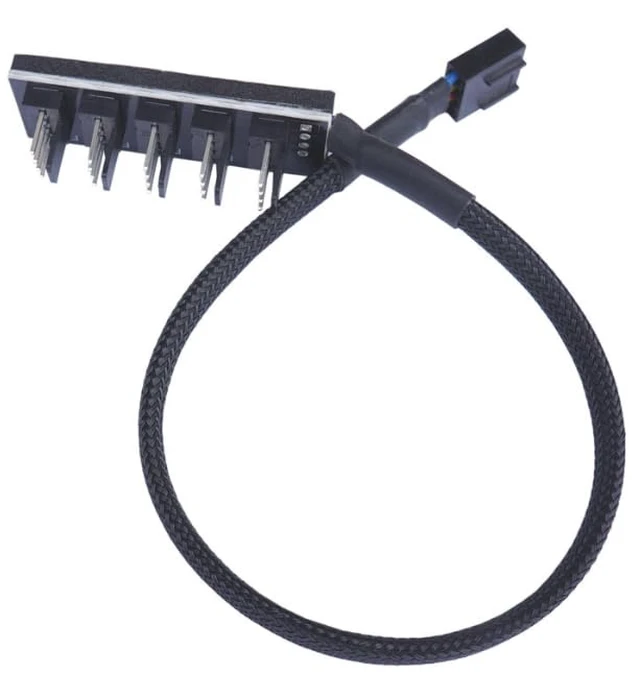 Alt view image 7 of 7 - 2-Pack 4-Pin PWM Fan Hub - 1 to 5 Way Splitter Power Supply Cable for PC Motherboard Case Cooling - Extension Cord for ATX Computer 4-Pin and 3-Pin Fans