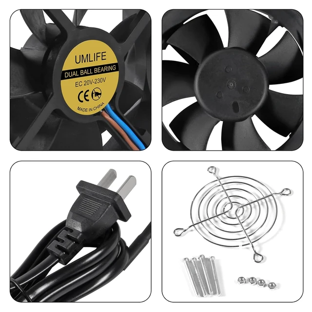 Alt view image 4 of 6 - 2PACK EC Axial Fan 80mm x 25mm AC 110V 115V 120V 220V 240V High Speed Dual Ball Bearing for Desktop