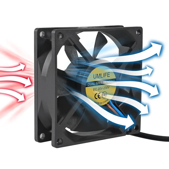 Alt view image 5 of 6 - 2PACK EC Axial Fan 80mm x 25mm AC 110V 115V 120V 220V 240V High Speed Dual Ball Bearing for Desktop