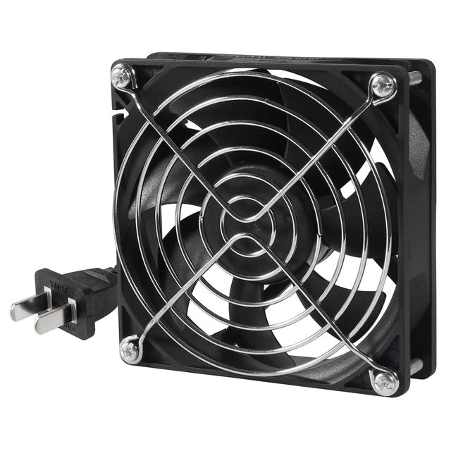 Alt view image 2 of 7 - 2Pack AC Power Axial Fan 110V 120V 9025 90mm x 25mm Dual Ball Metal for DIY Ventilation Exhaust Projects Cooling
