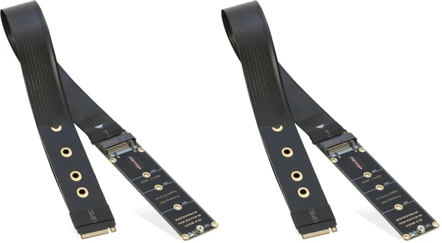 Main image of M.2 NVMe Extension Cable, NVMe Extender for Both M Key and B+M Key SSD in Size 2280/2260/2242/2230 Support PCIe 4.0 and SATA 6Gbps(1FT) (Pack of 2)