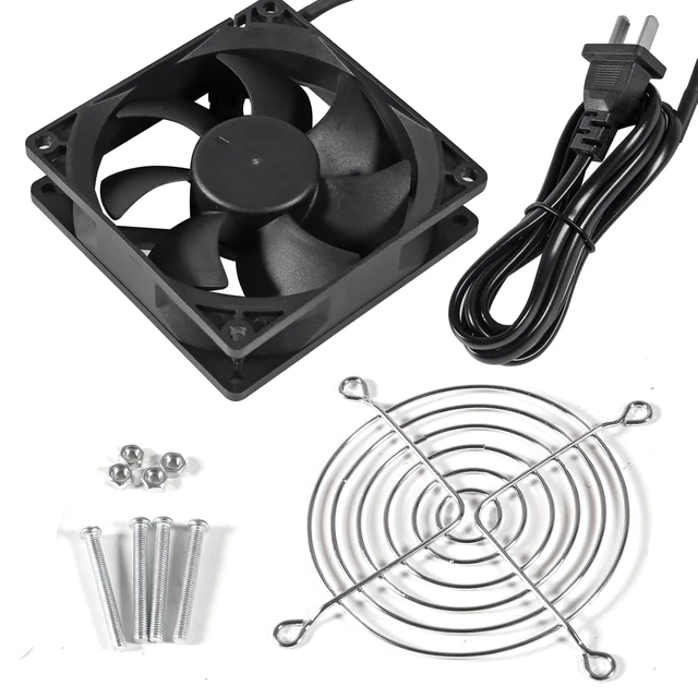 Alt view image 7 of 7 - 2Pack AC Power Axial Fan 110V 120V 9025 90mm x 25mm Dual Ball Metal for DIY Ventilation Exhaust Projects Cooling
