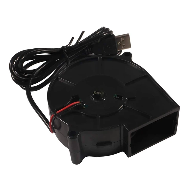 Alt view image 5 of 7 - 2Pack 7530 75mm x 30mm 5V USB Blower Fan DC Brushless Fans for Laptop, Amplifier, Raspberry Pi Cooling Ventilation