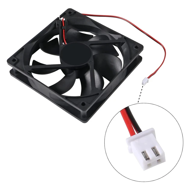 Alt view image 4 of 6 - 4-Pack 120mm Black Computer Case Fans High Performance Cooling Low Noise 2-Pin XH2.54 Connector 2000 RPM Dual Ball Bearing Long Life Up to 50,000 Hours