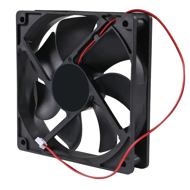 Alt view image 5 of 6 - 4-Pack 120mm Black Computer Case Fans High Performance Cooling Low Noise 2-Pin XH2.54 Connector 2000 RPM Dual Ball Bearing Long Life Up to 50,000 Hours