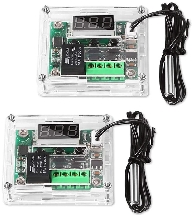 Main image of 2PCS Temperature Controller Module with Case, XH W1209 LED Display Digital Thermostat Module with Waterproof NTC Probe -50~110 Electronic Temperature Temp Control Module Switch