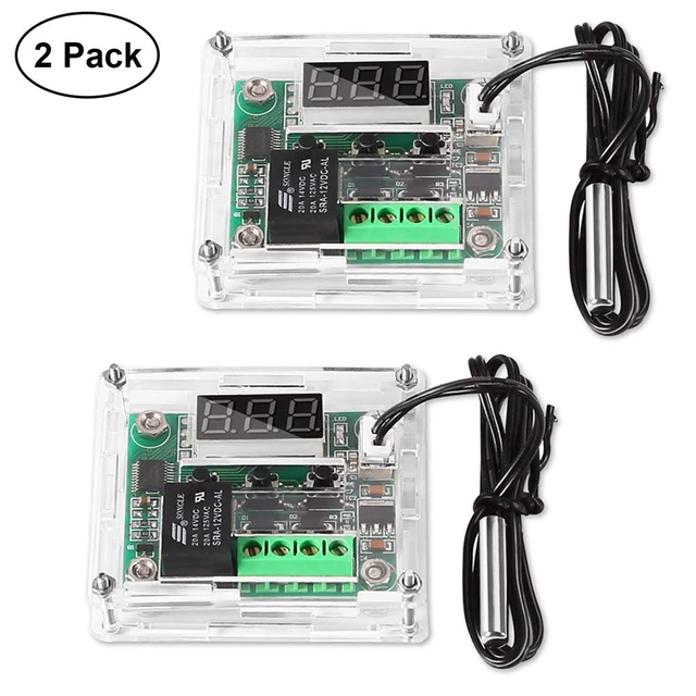 Alt view image 5 of 6 - 2PCS Temperature Controller Module with Case, XH W1209 LED Display Digital Thermostat Module with Waterproof NTC Probe -50~110 Electronic Temperature Temp Control Module Switch