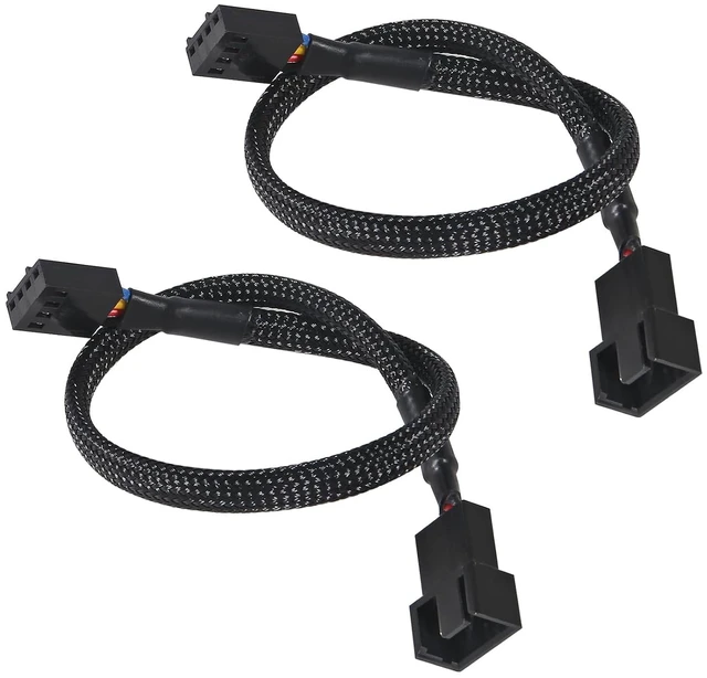 Main image of 2 PCS 10" 4 Pin Fan Extension Power Cable for PWM Fan, Computer ATX Case