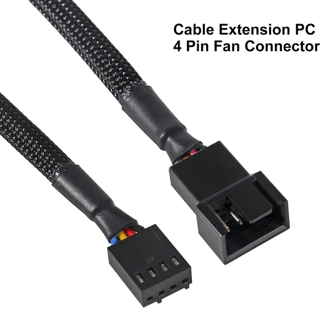 Alt view image 3 of 7 - 2 PCS 10" 4 Pin Fan Extension Power Cable for PWM Fan, Computer ATX Case
