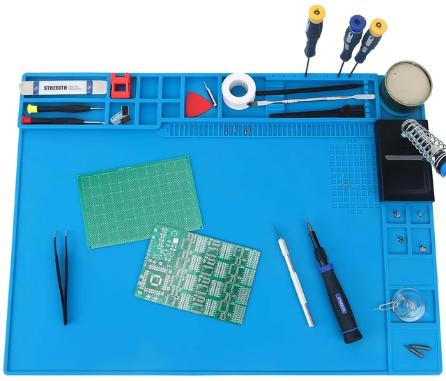 Alt view image 3 of 7 - Precision Screwdriver Set 153 in 1 Small Screwdriver Set with Case+STREBITO Soldering Mat Large, Solder Mat Heat Resistant 932°F