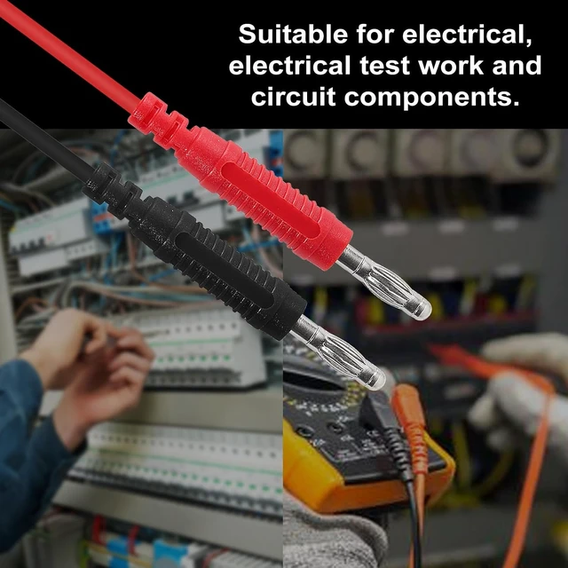 Alt view image 7 of 7 - 8PCS Banana Plug Alligator Clip Pure Copper Fork Test Lead, 3.3 ft Multimeter Flexible Test Lead Wire Cable for Electrical Testing 1000V/15A