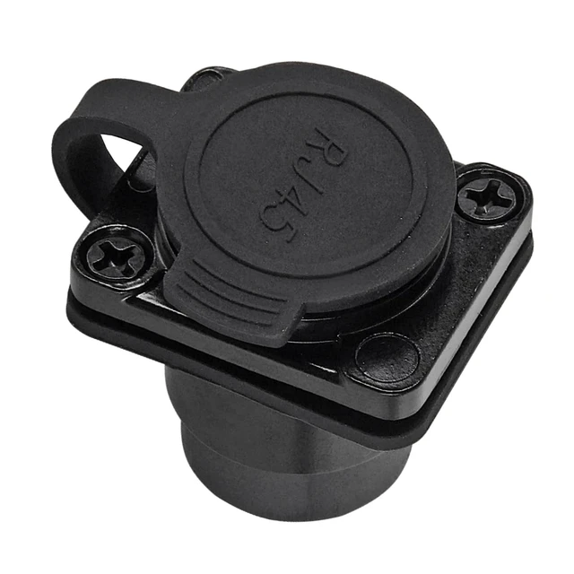 Alt view image 6 of 6 - 2 Pack D-Type RJ45 CAT6 Panel Mount Socket Adapter, RJ45 Coupler Female to Female Connector, LAN Network Bulkhead Pass Through Socket