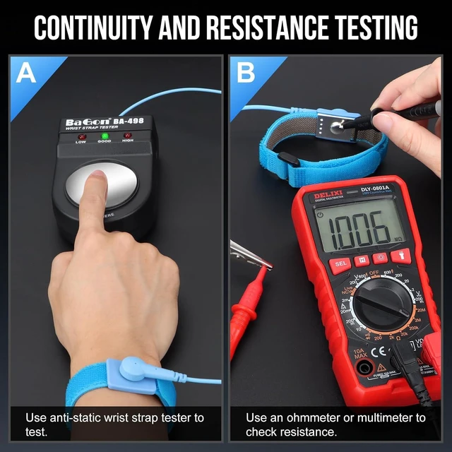 Alt view image 4 of 7 - Anti Static Wrist Strap, 11" Adjustable Grounding Bracelet
