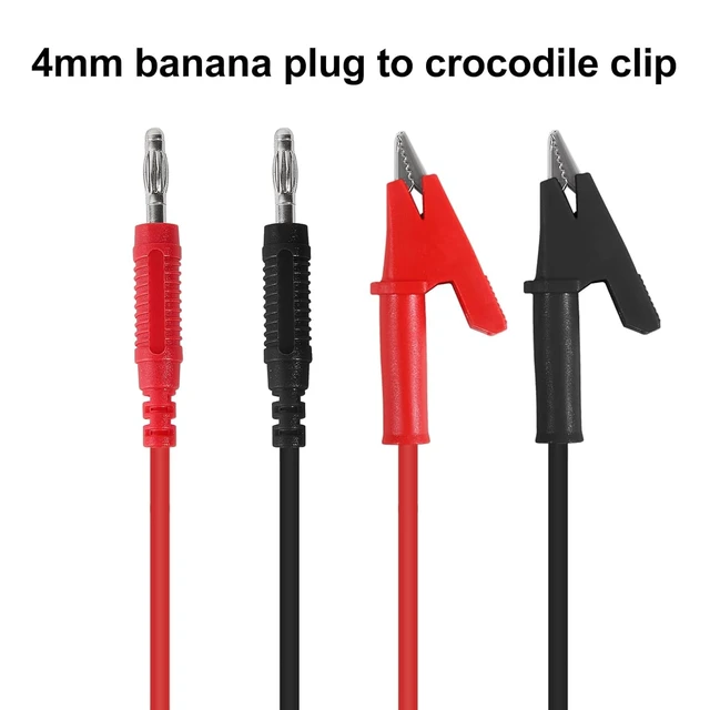 Alt view image 3 of 7 - 8PCS 4mm Banana Plug to Alligator Clip Test Lead Wire Cable Set 14AWG for Multimeter & Electrical Testing 3 Feet