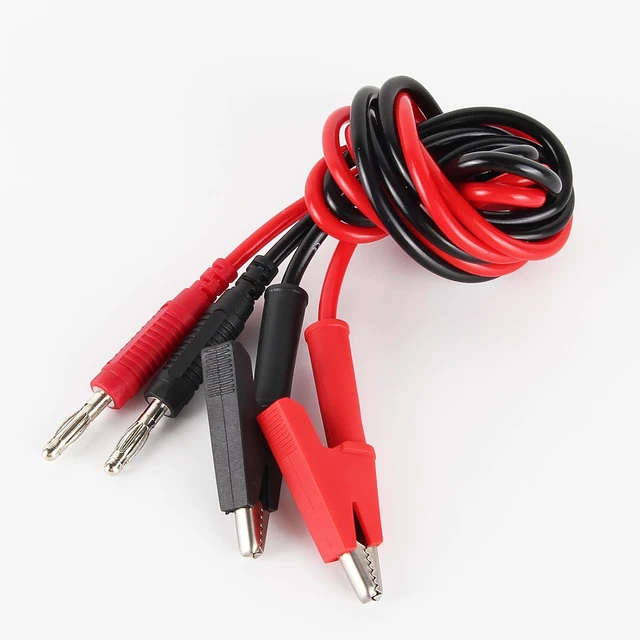 Alt view image 6 of 7 - 8PCS 4mm Banana Plug to Alligator Clip Test Lead Wire Cable Set 14AWG for Multimeter & Electrical Testing 3 Feet