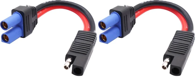 Main image of SAE to EC5 Cable EC5 Female Plug Connector to SAE Power Automotive Adapter Cable 12AWG for Solar Panel Battery Gender Charging15cm/6inch (Pack of 2)
