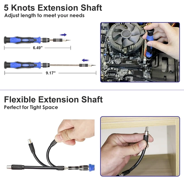 Alt view image 4 of 7 - 79 in 1 Computer Screwdriver Kit with Anti Static Wrist Strap