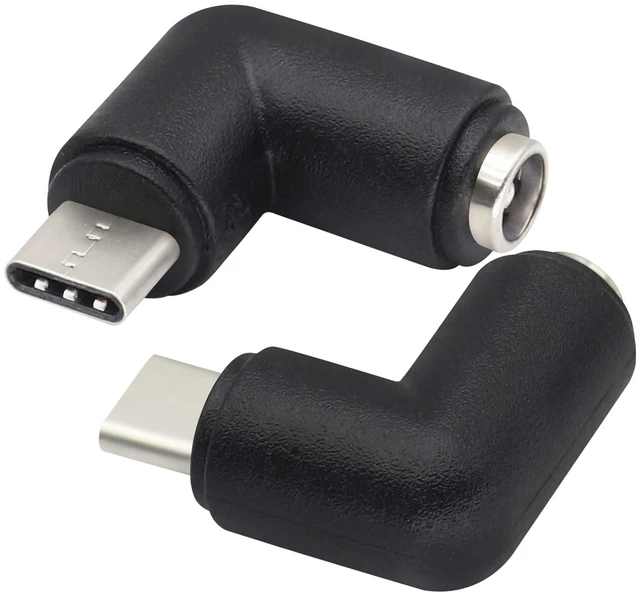 Alt view image 4 of 7 - 90 Degree Type C USB Male to DC 5.5x2.1mm Female Connector DC Barrel Jack Power Adapter for Type C USB Charging Device (2Pack)