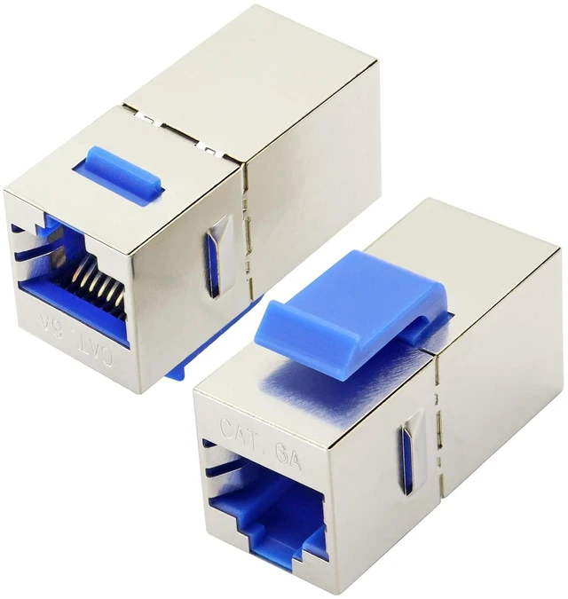 Main image of 2Pack CAT6 Wall Plate RJ45 Keystone Ethernet Coupler(Blue/CAT6A)