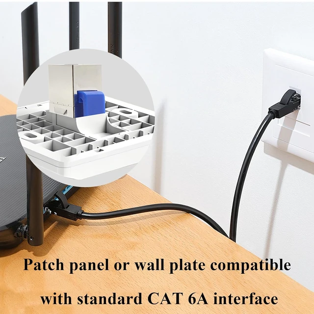 Alt view image 7 of 7 - 6Pack RJ45 Female Jack CAT6A Shielded Keystone Coupler(Blue/CAT6A)