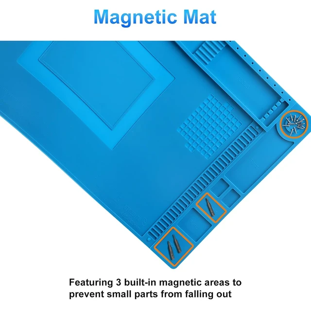Alt view image 4 of 7 - Silicone Soldering Repair Mat Magnetic Work Mat 17.7''x11.8''
