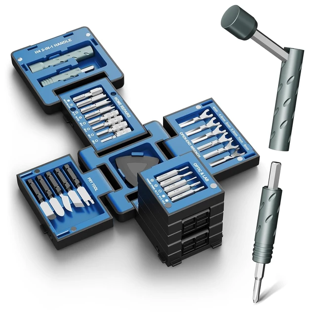 Alt view image 6 of 7 - Screw Extractor Set and 55 in 1 Mini Screwdriver Set Bundle, Damaged Screw Remover Kit with Compact Small Screwdriver Repair Tool Kit for Electronics, Laptop, Phone, Furniture, Bike and